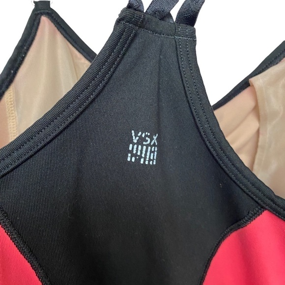 VICTORIA'S SECRET Sport Top Size XS Pink Black Activewear - Picture 3 of 9
